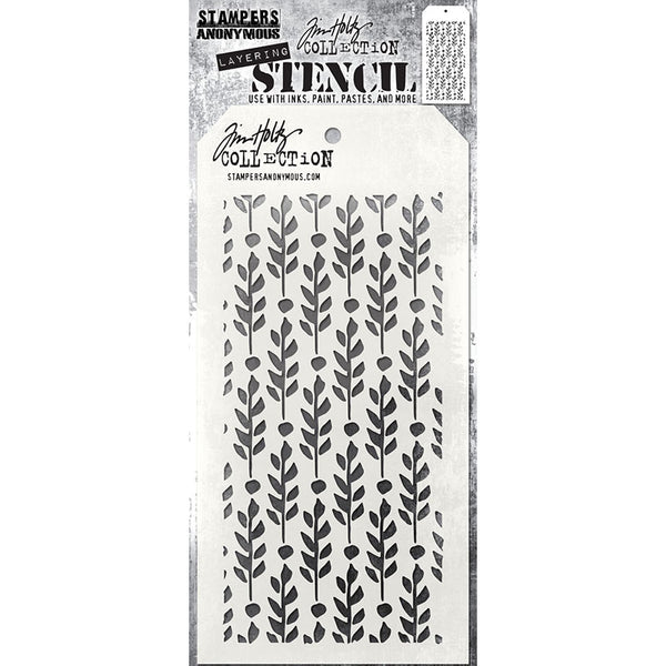 Tim Holtz Layering Stencil - Berry Leaves THS174