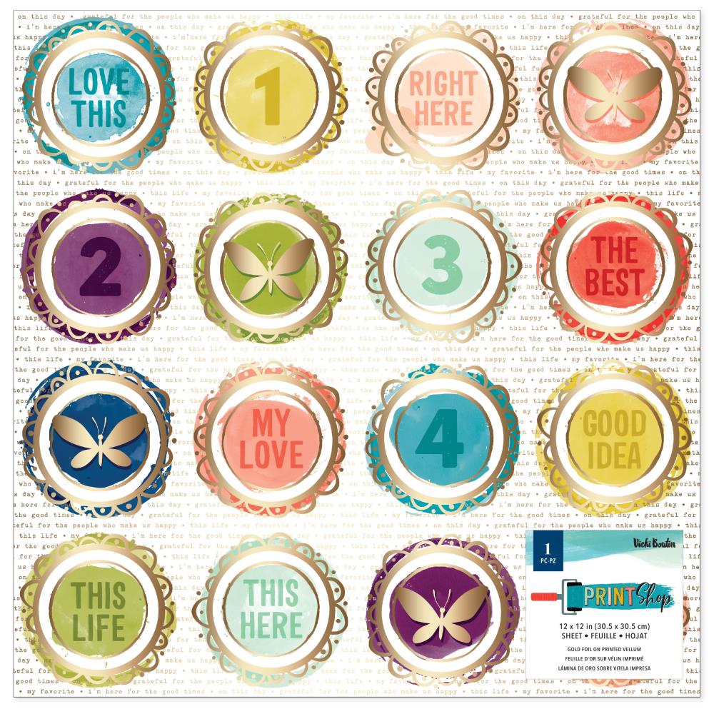 Vicki Boutin Printshop Gold Foil on Printed Vellum