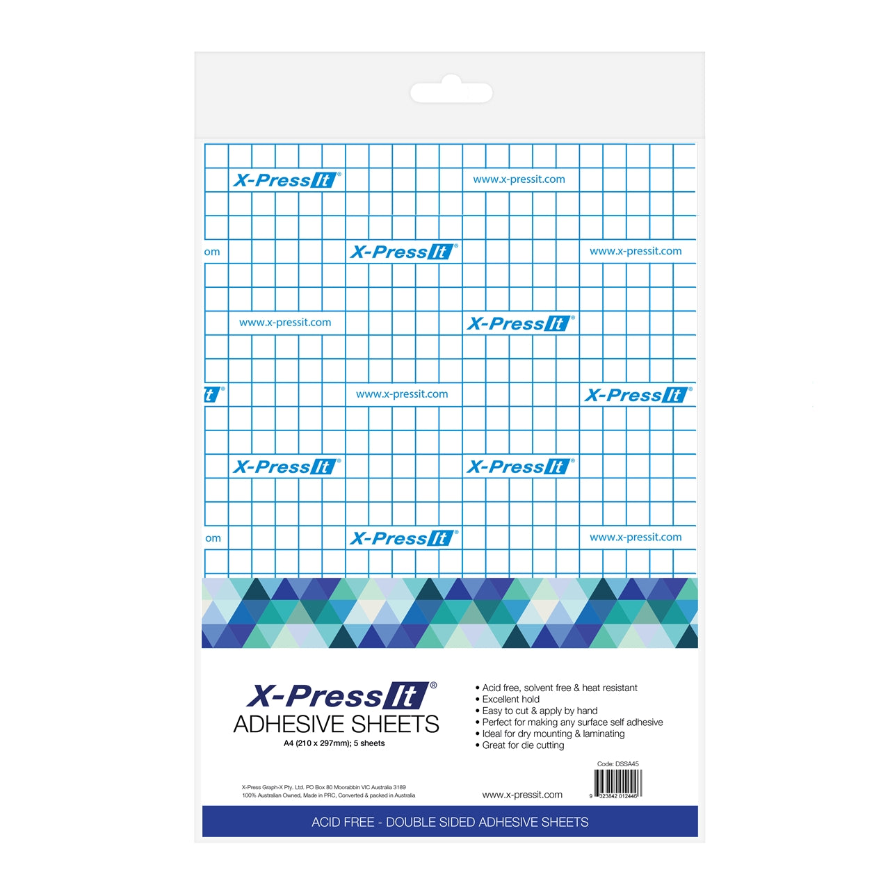 X-Press It Adheseive Sheets Pack 5 sheets