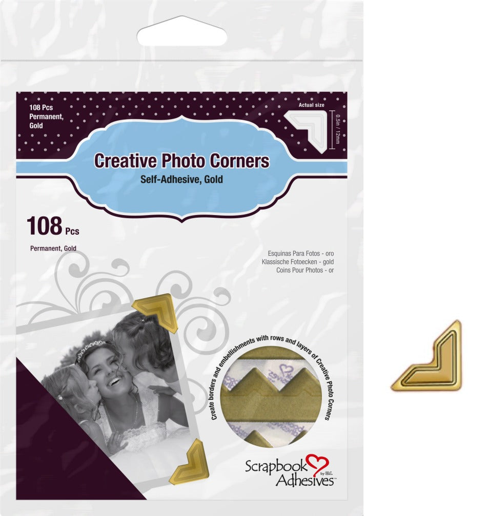 Scrapbook Adhesives Creative Photo Corners Gold