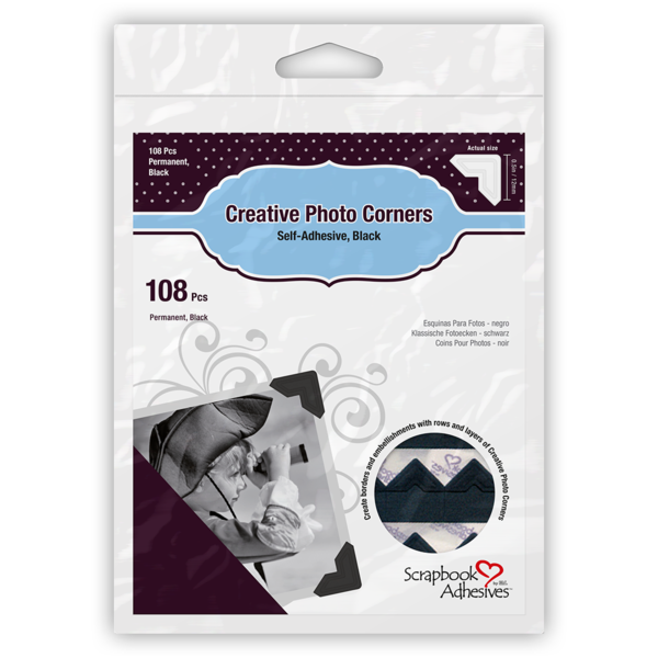 Scrapbook Adhesives Creative Photo Corners Black