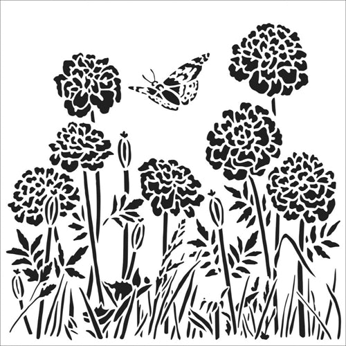 TCW 6 X 6 STENCIL Dandelions