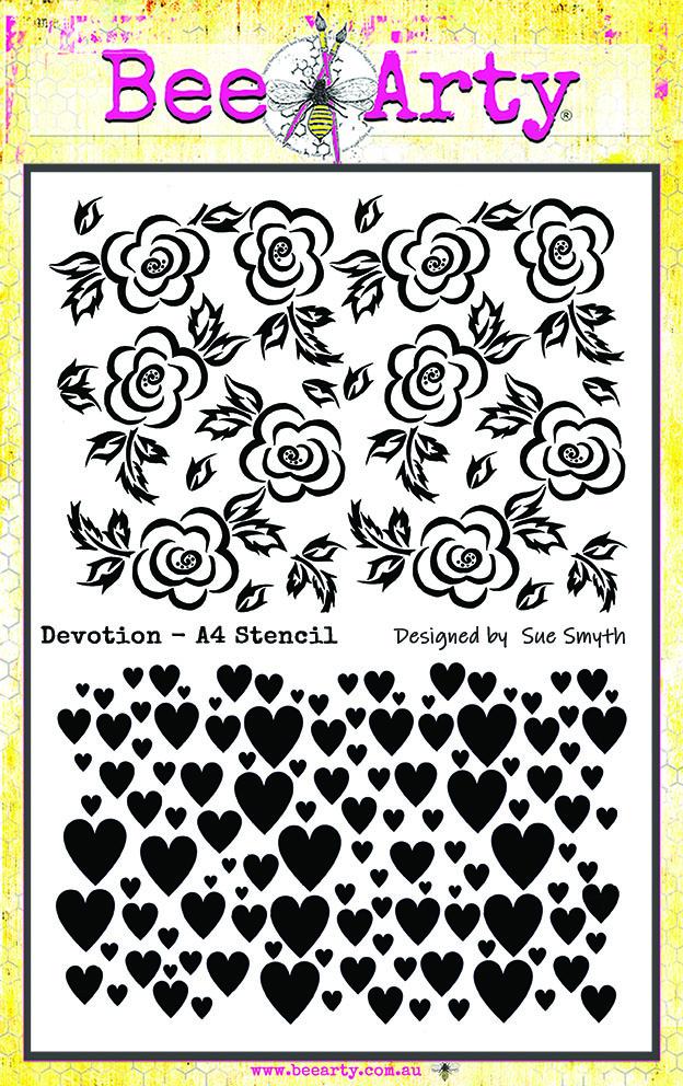 BeeArty A4 Stencil -Devotion
