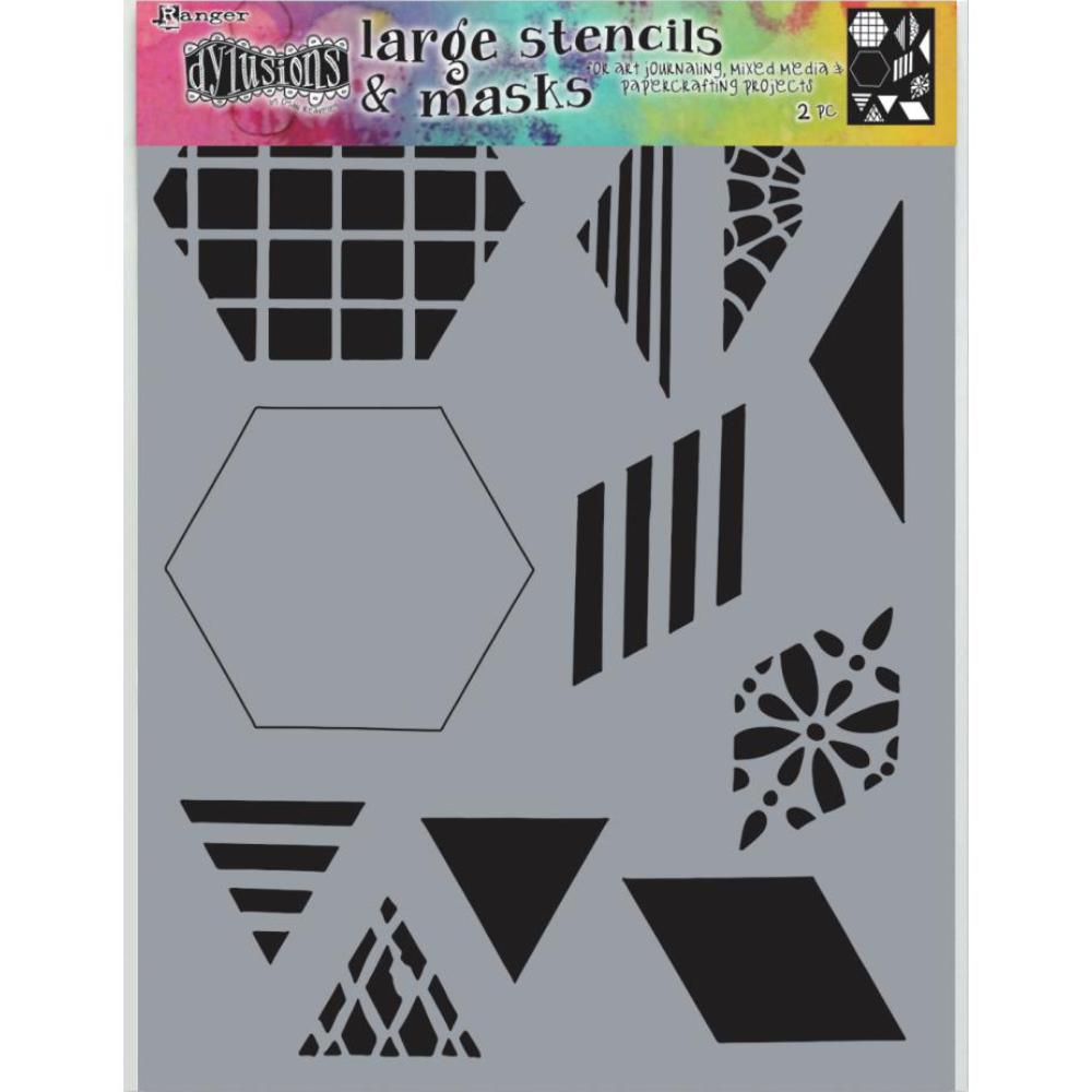 Dylusions Stencil - 2" Quilt 9x12"