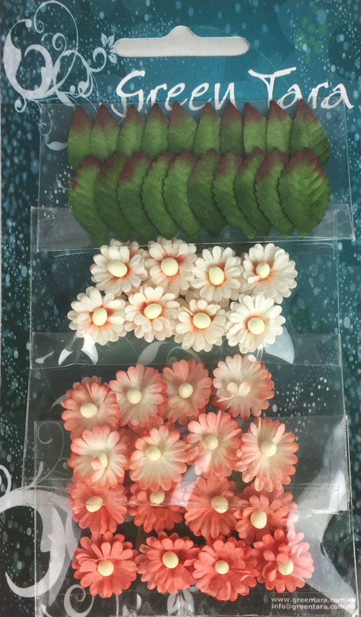 Green Tara Mimosas and leaves Peach