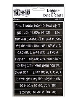 Dylusions Bigger Back Chat Stickers Black