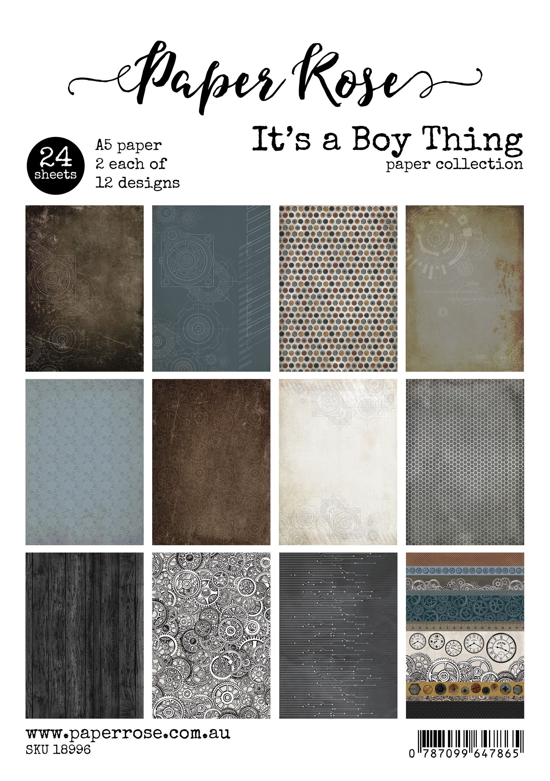 Paper rose 5 x7 Its a boy thing Paper Collection