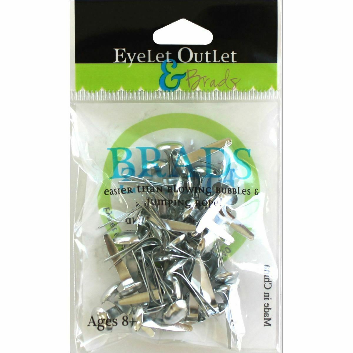 Silver Brads 8mm 40 pieces