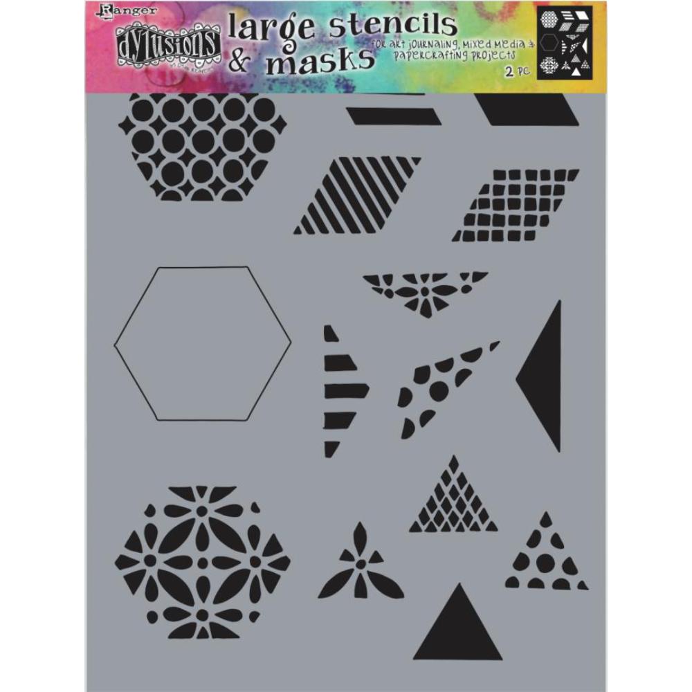 Dylusions Stencil - 1.5" Quilt 9x12"
