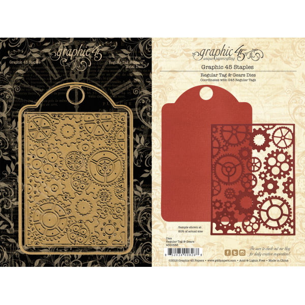 Graphic 45 Die - Regular Tag & Gears