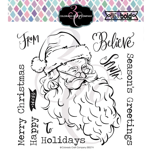 Colorado Craft Company Clear Stamp Vintage Santa