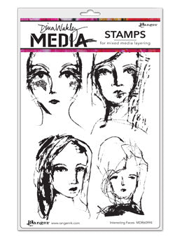 Dina Wakley Stamps Interesting Faces