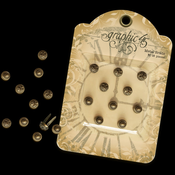 Graphic 45 - Stamped Metal Brads