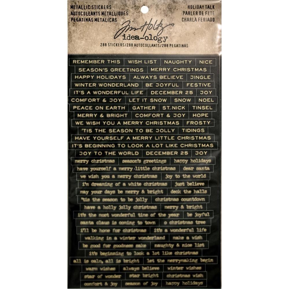 Tim Holtz Idea-ology Metallic Stickers - Holiday Talk