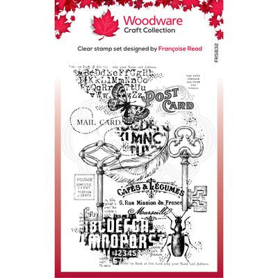 Woodware Clear Stamp - Ephemera Background