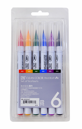 Zig Real Brush - 6 Pack RB-6000AT-6VA