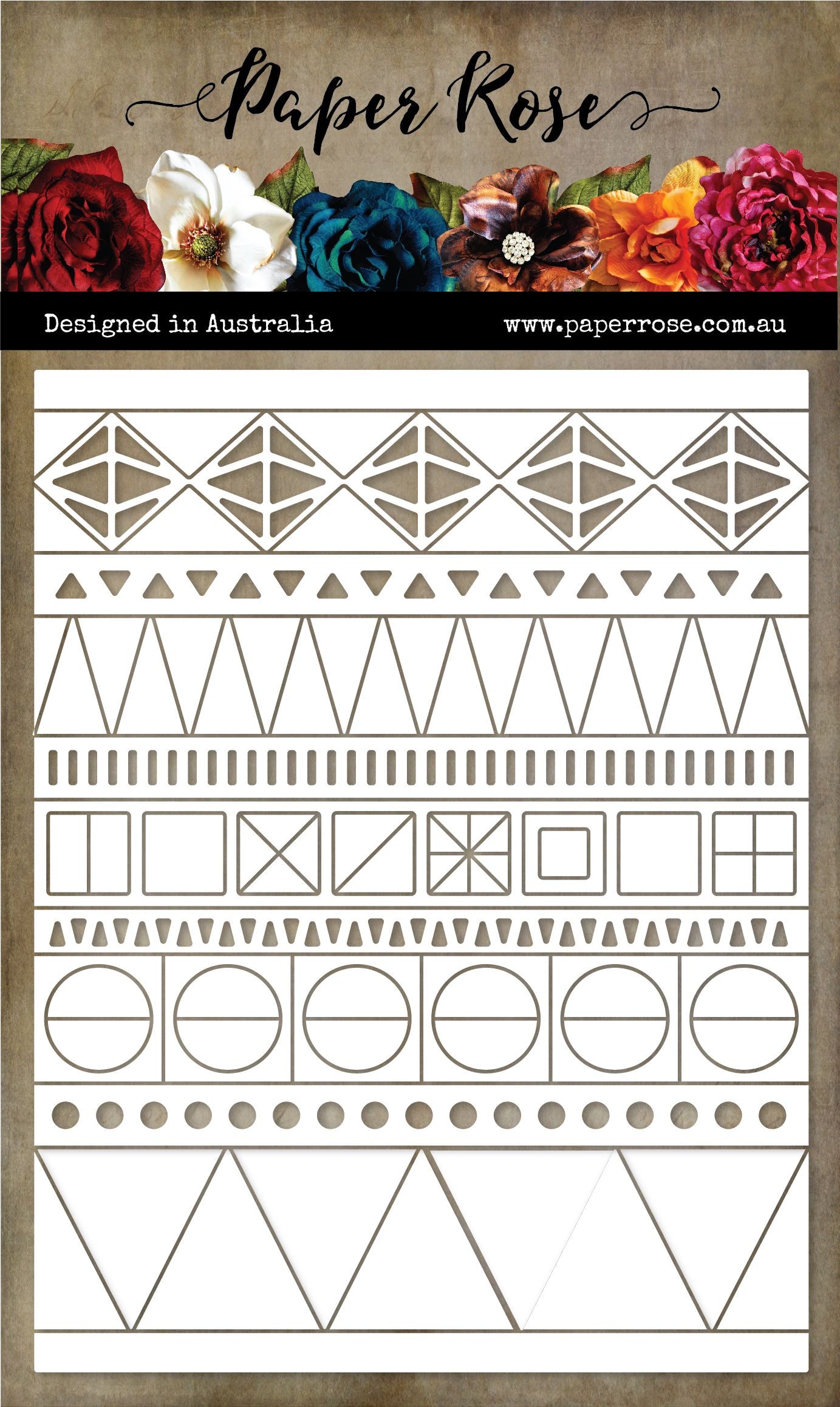 Paper Rose Card Geo Stripe Coverplate Metal Die
