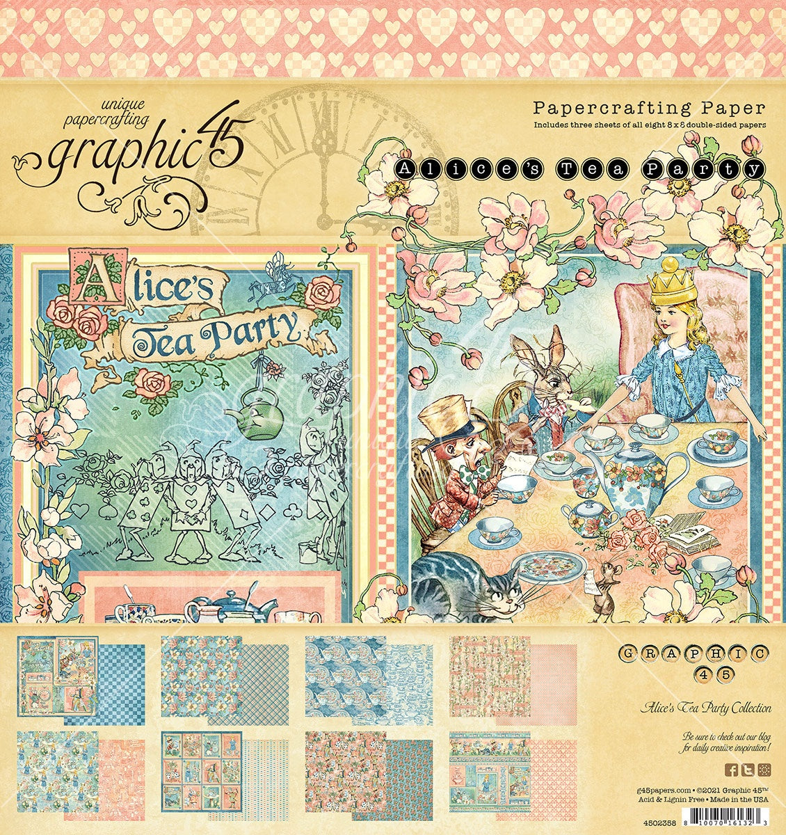 Graphic 45 - Alice's Tea Party 8 X 8 collection pack
