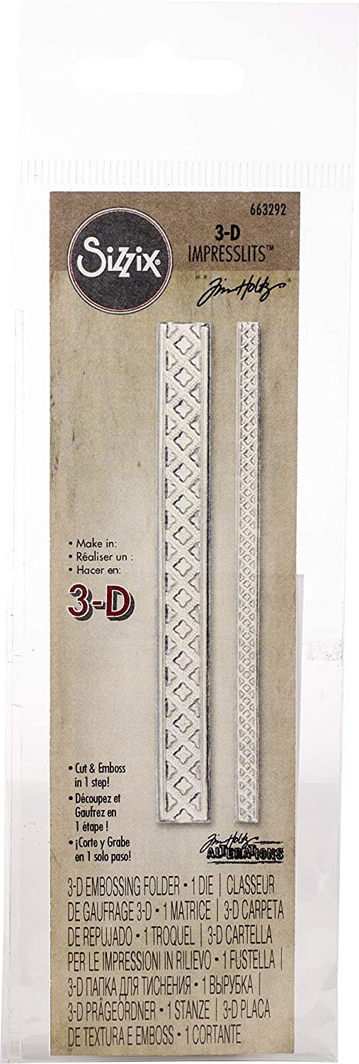 Sizzix 3D Impresslits - Lattice Trim Embossing folder and Die