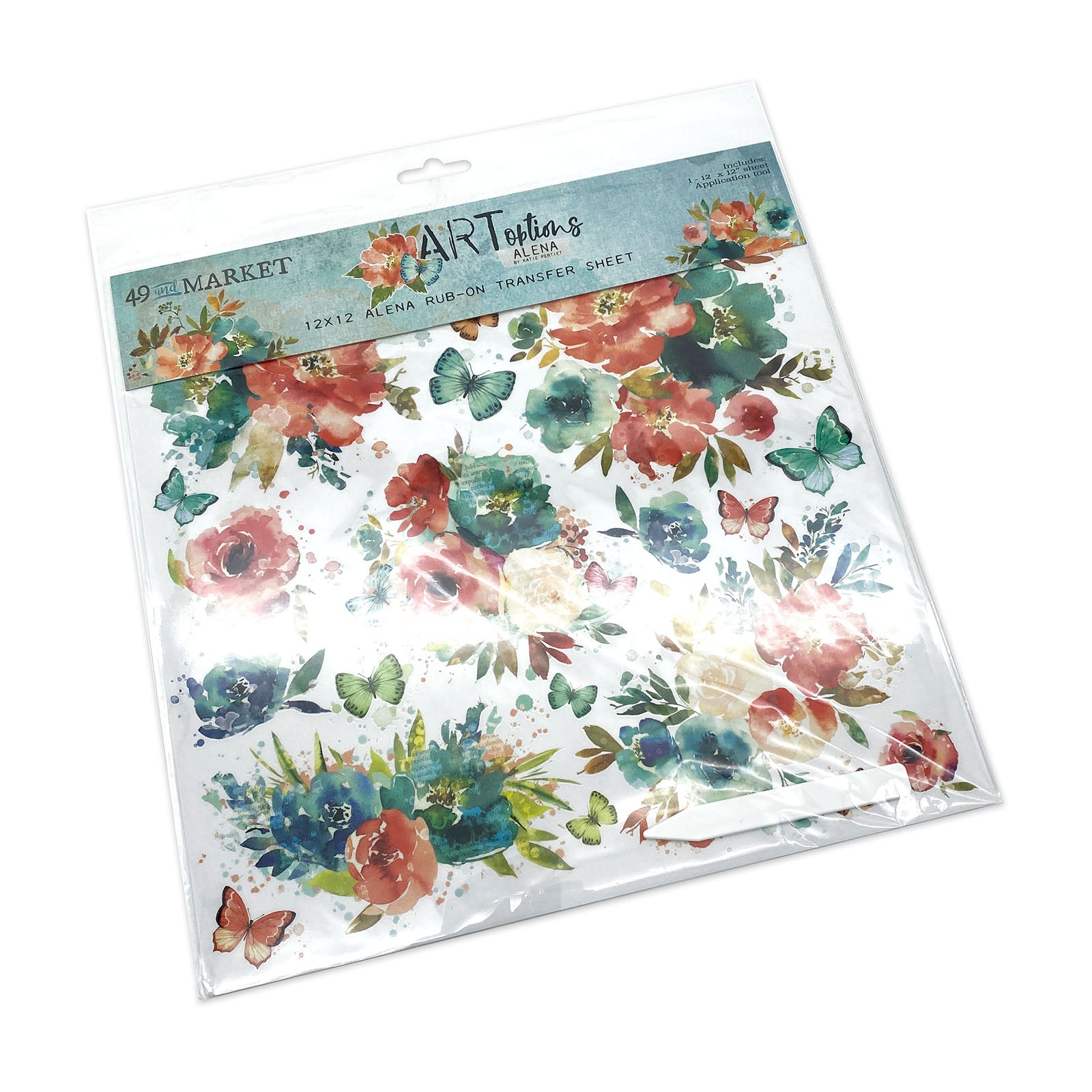 49 and Market - Art Options Alena- 12 x 12 Rub On Transfers sheet