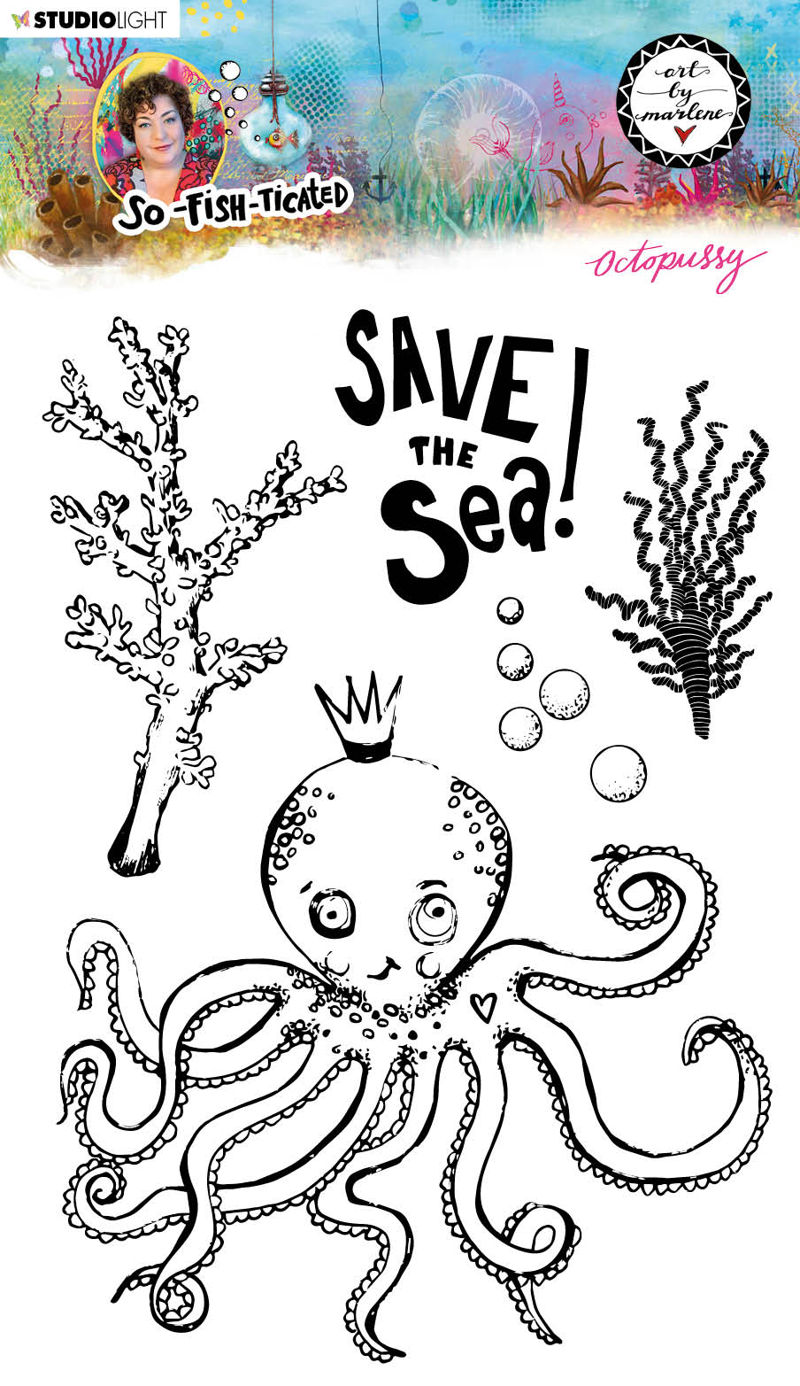 Art By Marlene So-Fish-Ticated Clear Stamp Octopussy