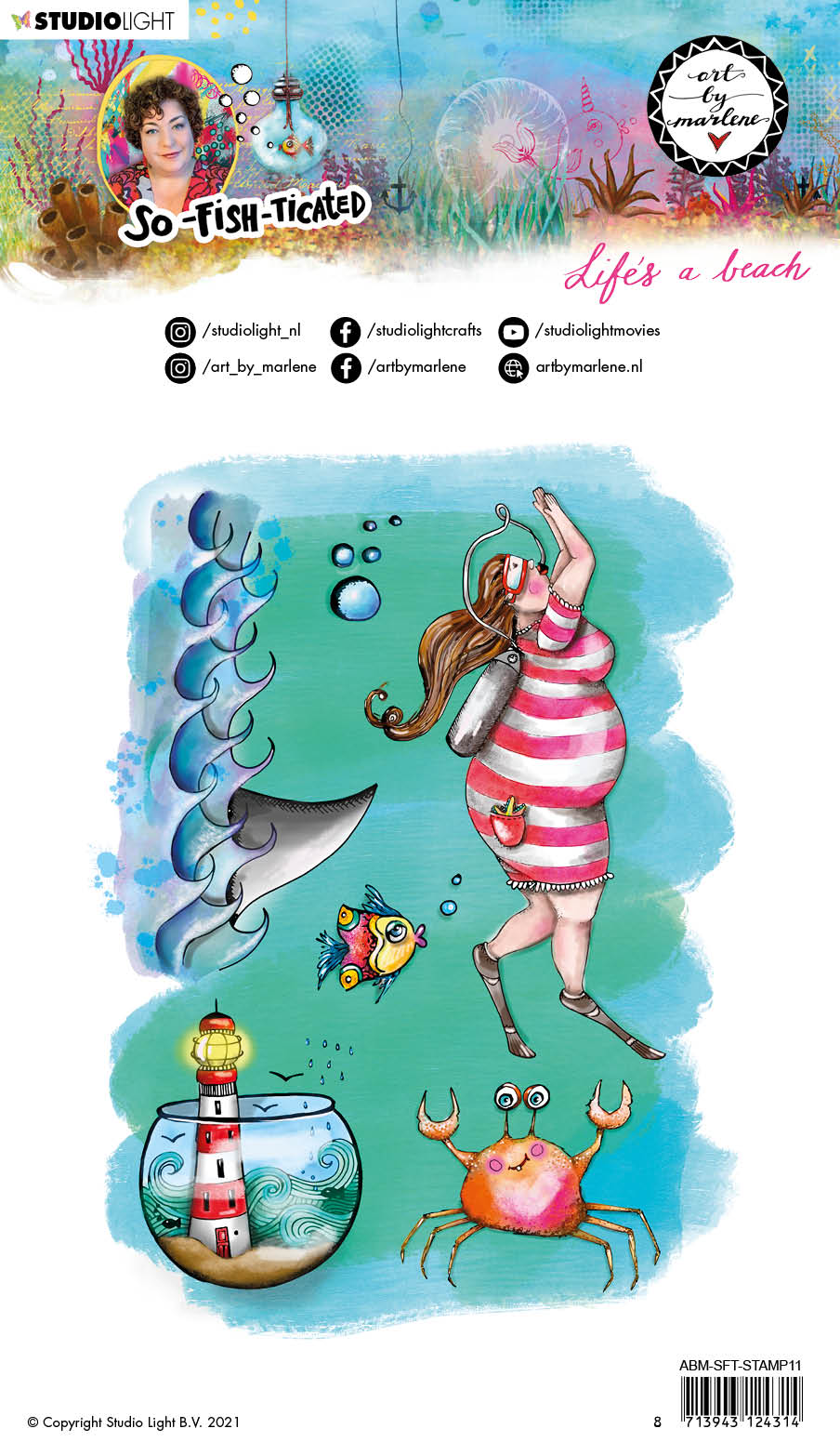 Art By Marlene So-Fish-Ticated Clear Stamp Lifes A Beach