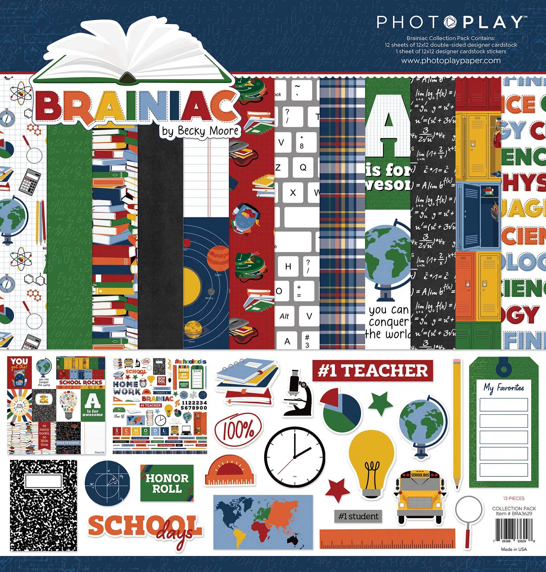 Photo Play 12 x 12 Paper collection - Brainiac