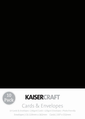 Kaisercraft Black C6 Card & Envelopes