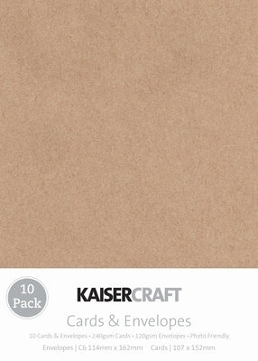 Kaisercraft Kraft C6 Card & Envelopes