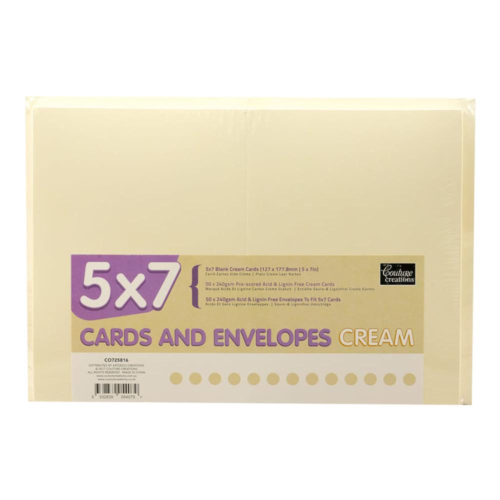 Couture Creation Cream  cards and Envelopes  50  card pk 5 x7
