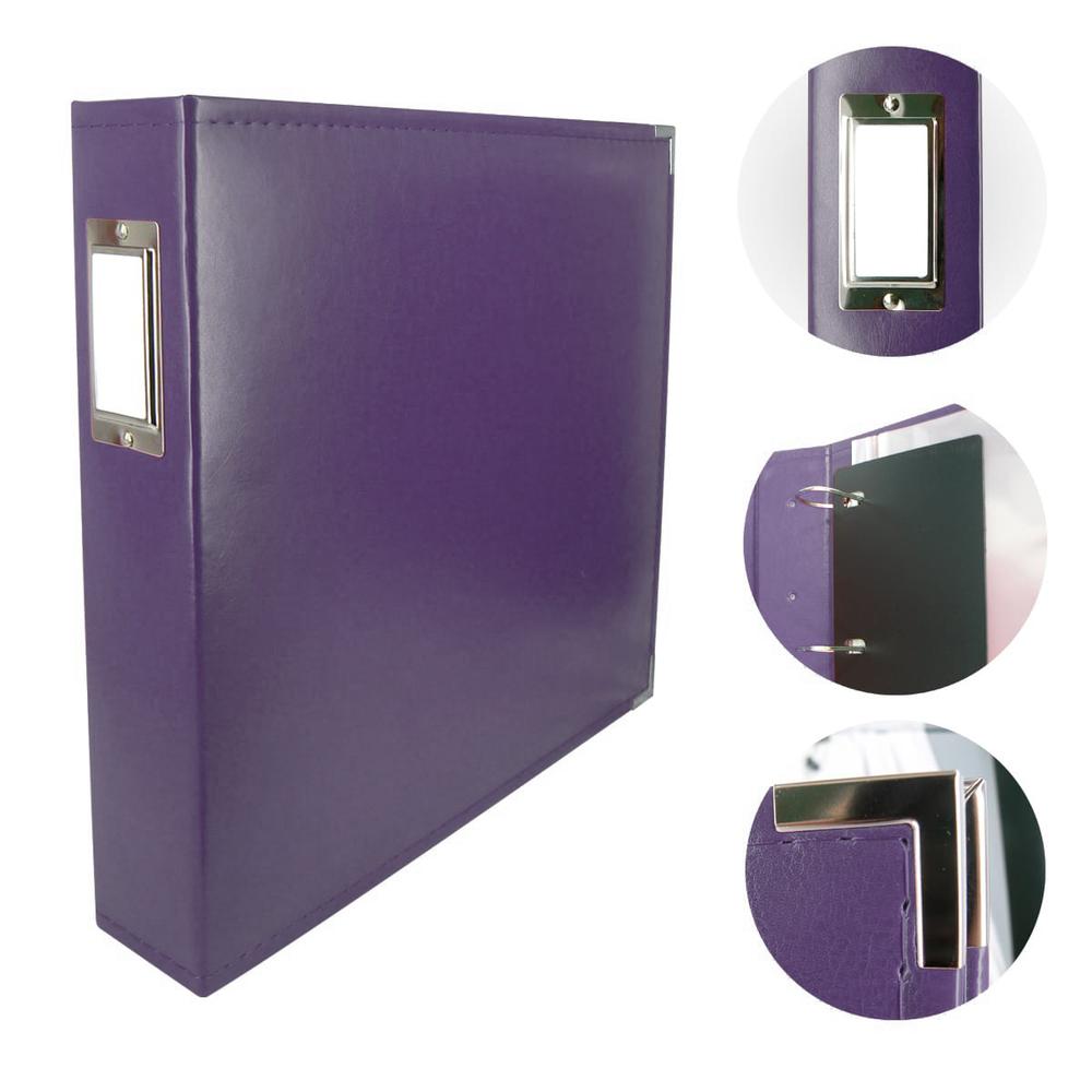 Couture Creation 12 x 12 D ring Superior Leather album Soda Purple