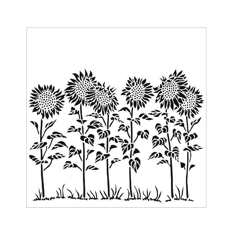 TCW 6 X 6 STENCIL Sunflower Meadow