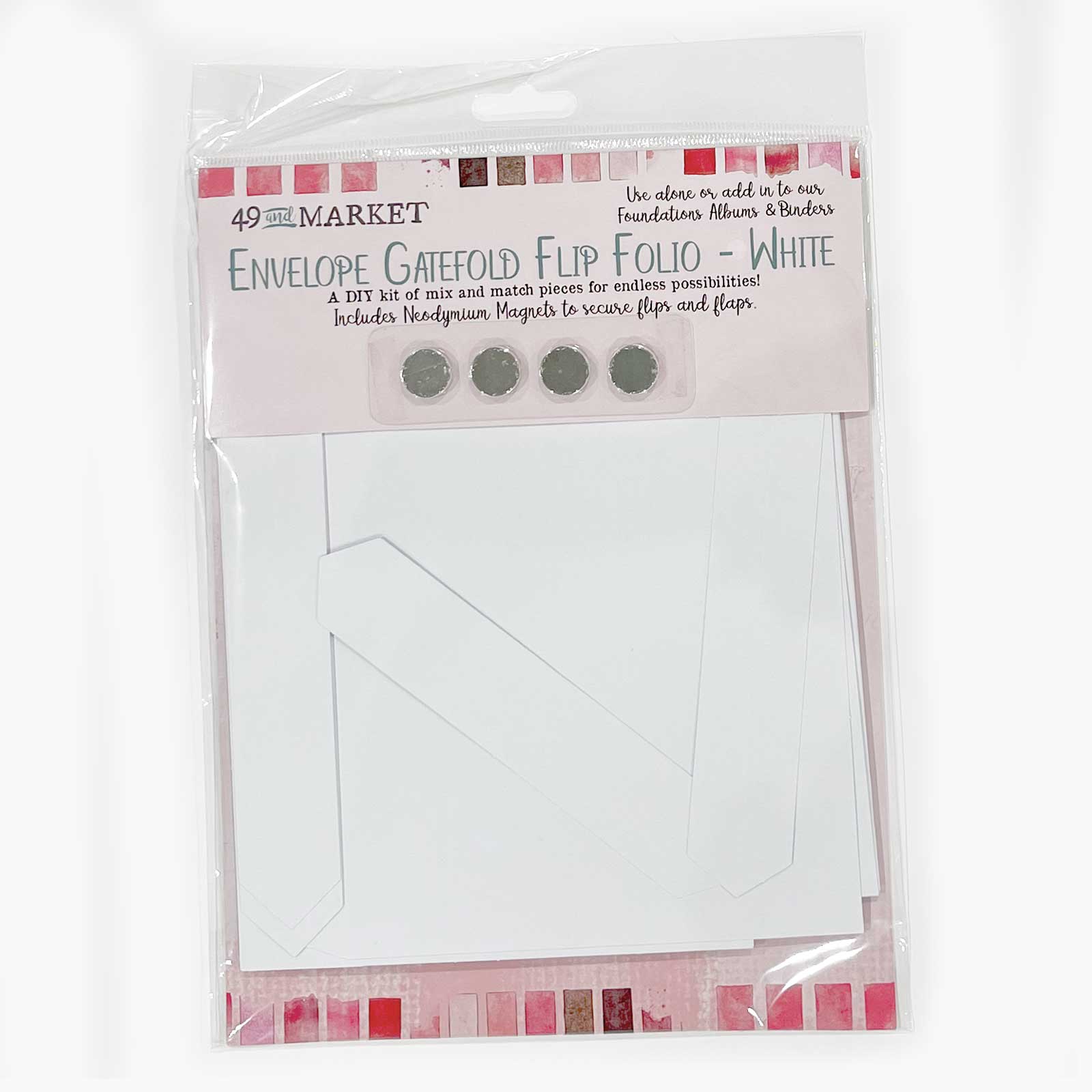 49 and Market Foundation Gate Fold Flip Folio White