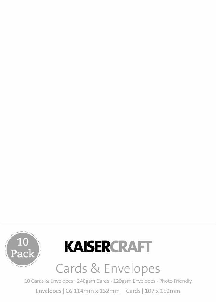 Kaisercraft White C6 Card & Envelopes