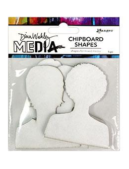 Dina Wakely chipboard shapes - Passport Photos