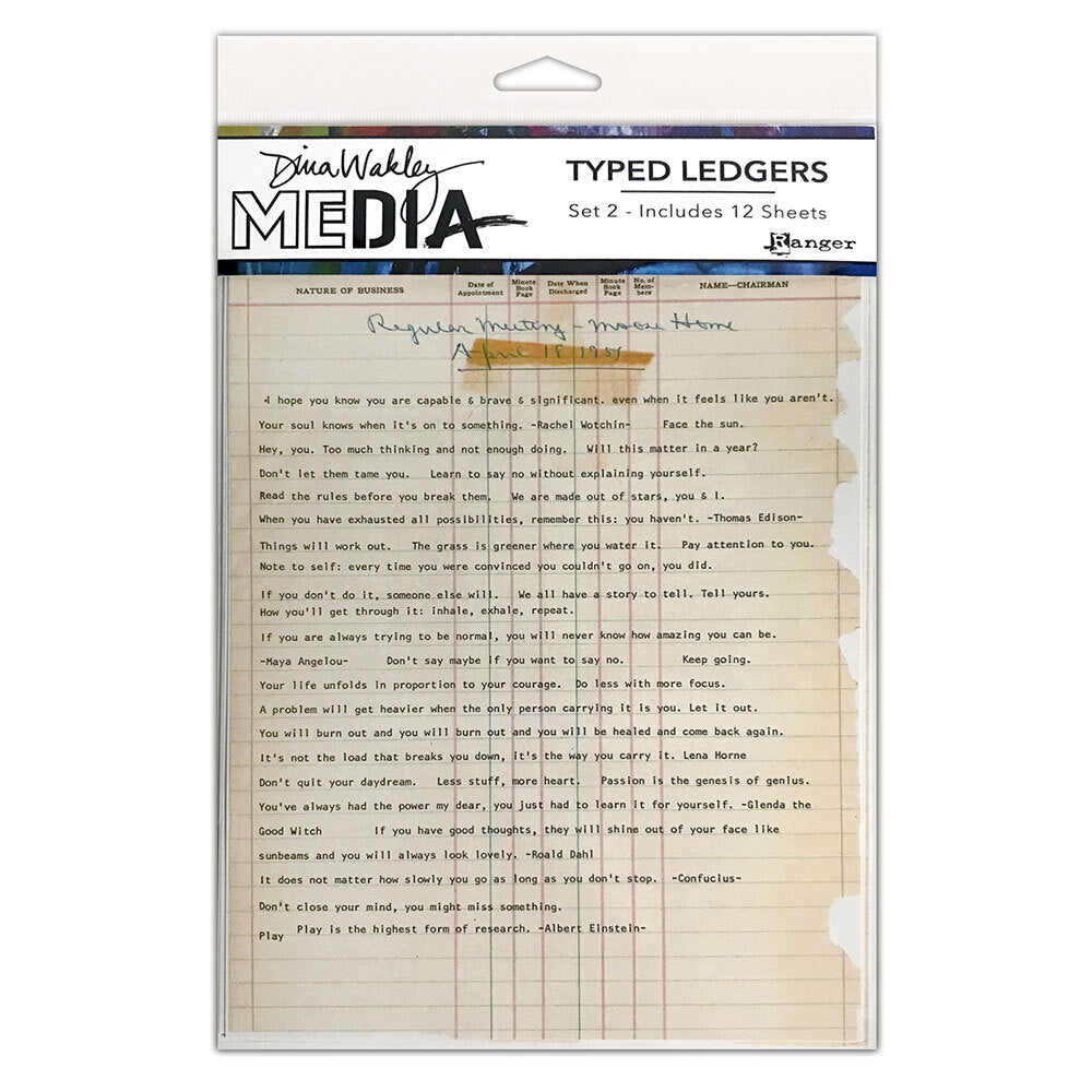 Dina Wakley TYPED LEDGES SET 2