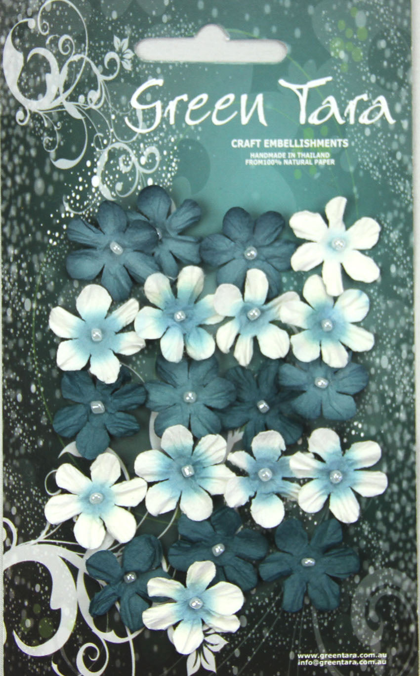 Green Tara Mini Flowers Teal