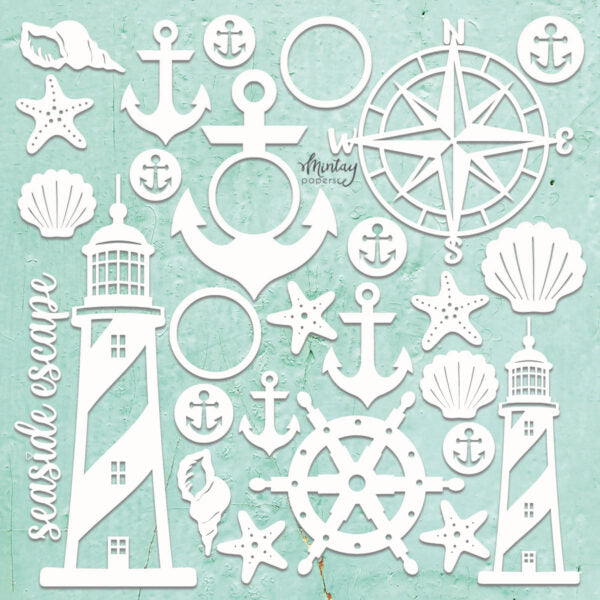Mintay Chipboard chippies Seaside Set