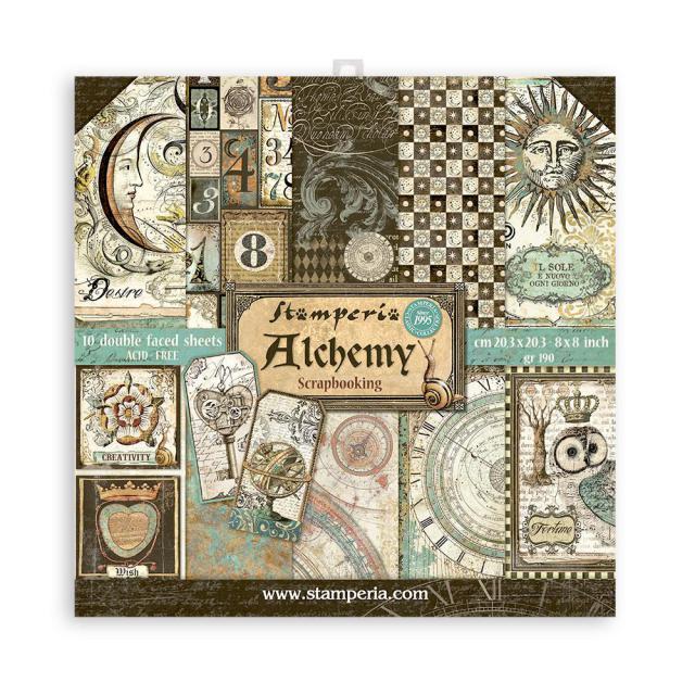 Stamperia   8 x 8 papar sheets " Alchemy  "