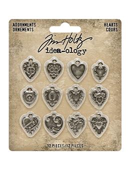 Tim Holtz Collection Idealolgy - Metals -Adornment's hearts