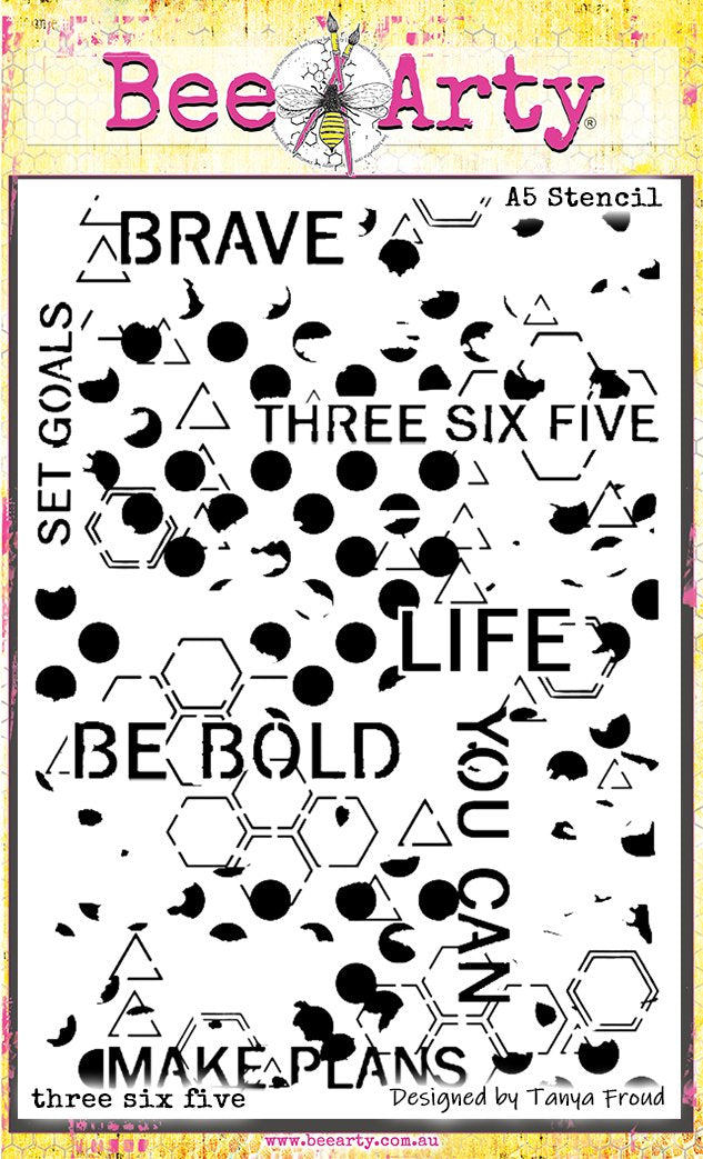 BeeArty Stencil - Three Six Five