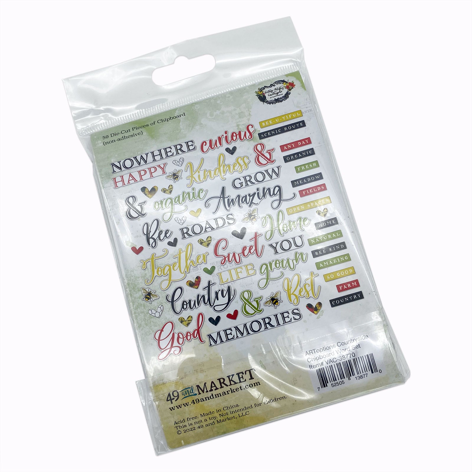 49 and Market-Countryside-Chipboard Word Set