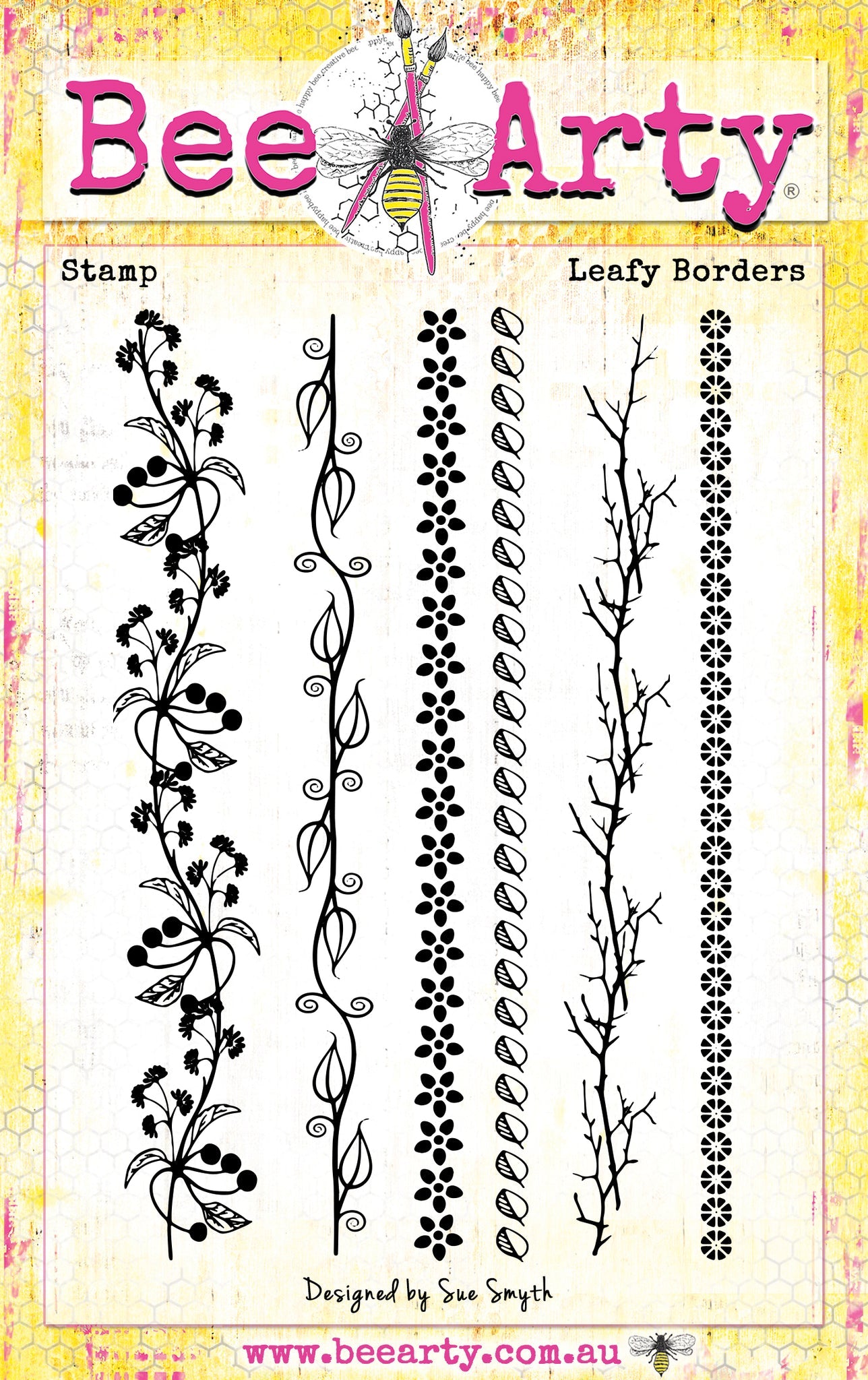 BeeArty - Leafy borders -Clear Stamp