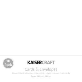 Kaisercraft White square Card & Envelopes