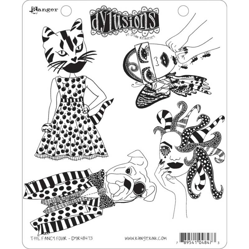 Dylusions Stamps "THE FANCY FOUR "