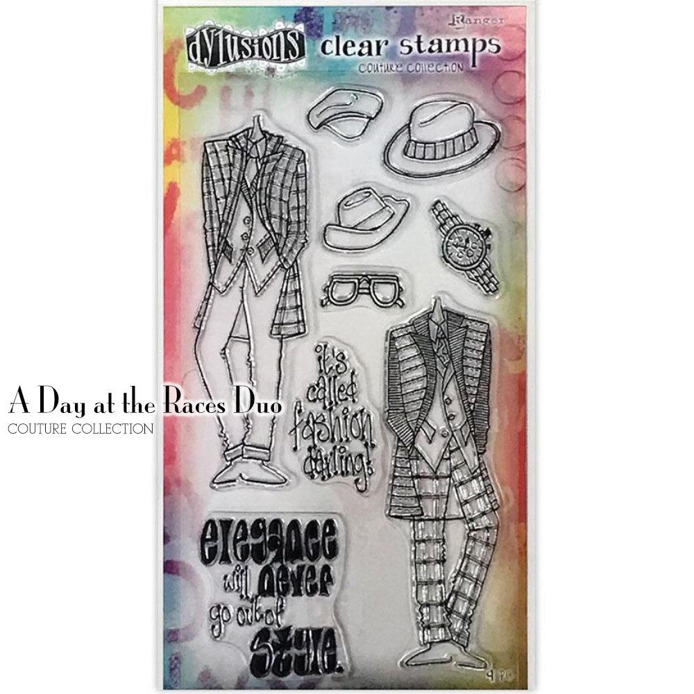 Dylusions Stamps Clear Stamps Couture Collection - Men at the Races Duo