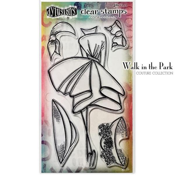 Dylusions Stamps Clear Stamps Couture Collection - Walk in the Park