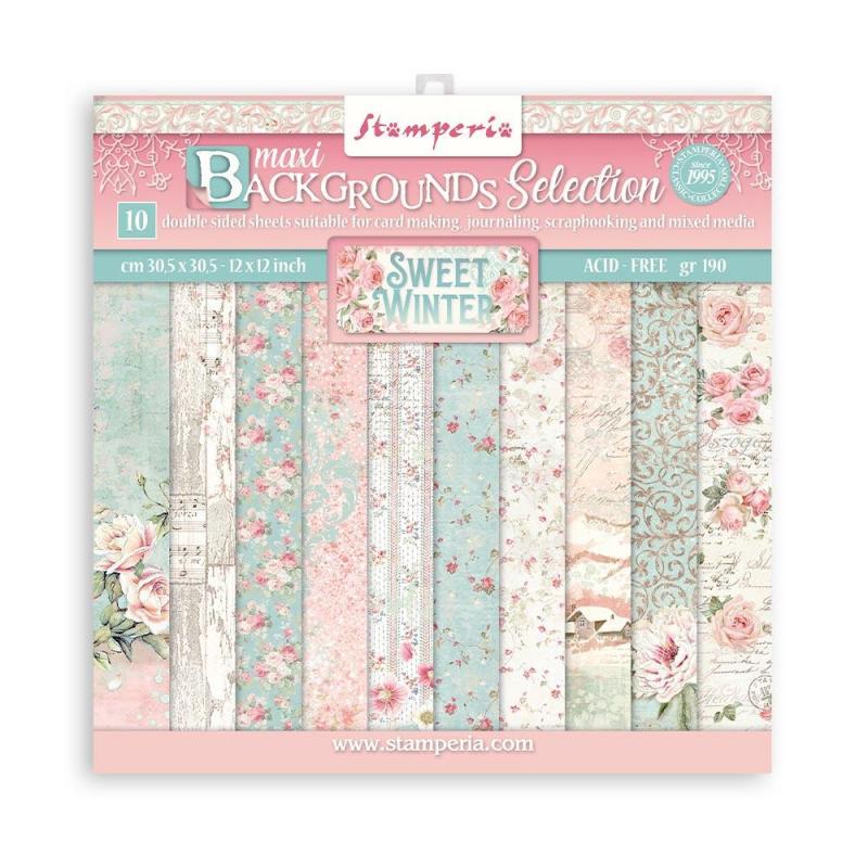 Stamperia - Sweet Winter - Backgrounds Paper collection 12 X 12