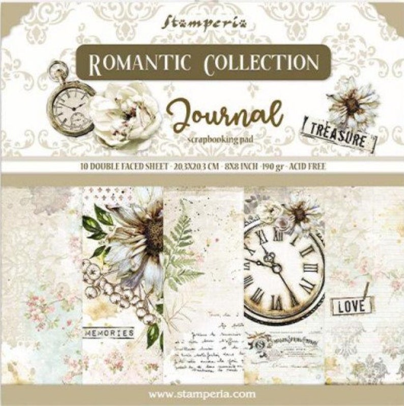 Stamperia12 x 12 " Paper Pad Romantic Collection Journal