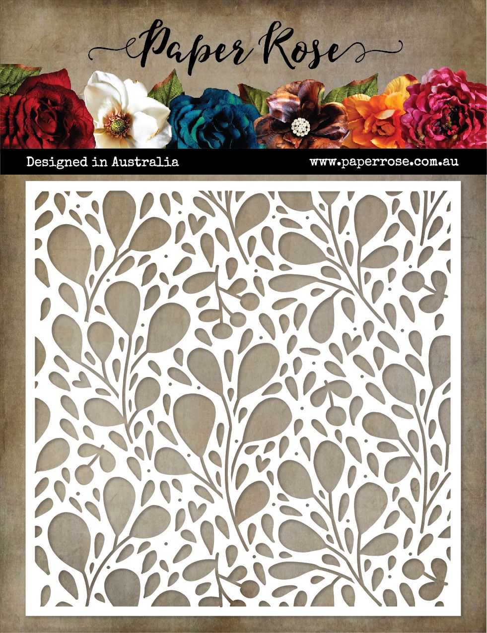 Paper Rose -Sweet foliage - Stencil